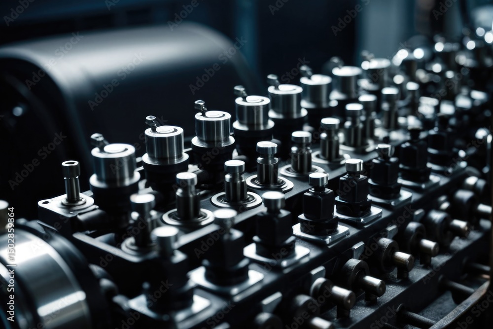 Obraz premium A detailed view of various metal components and mechanisms