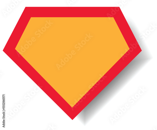 Superhero symbol. Superpower concept. Blank badge isolated on a white background. Vector illustration  