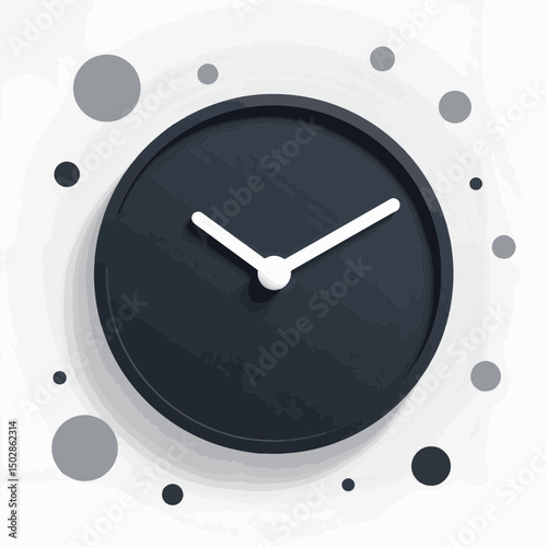 Modern minimalist clock design on light gradient background, time management