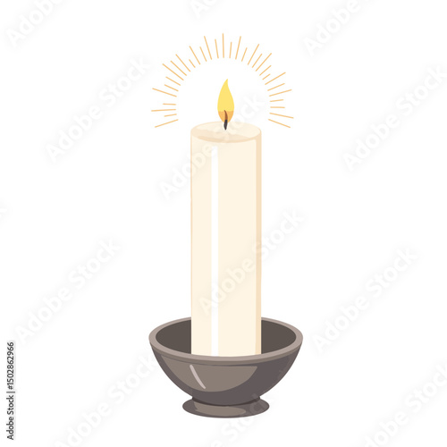Devotional candle illuminating purity and devotion, minimalist design