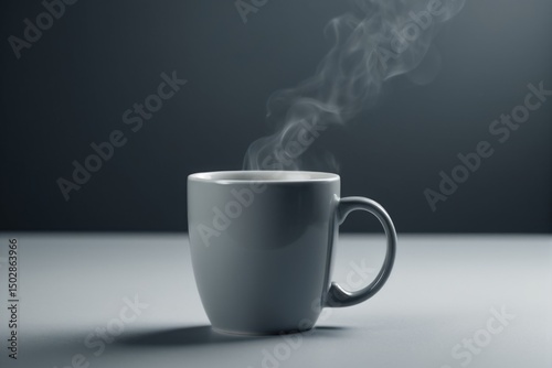 A cup of coffee with steam rising out of it