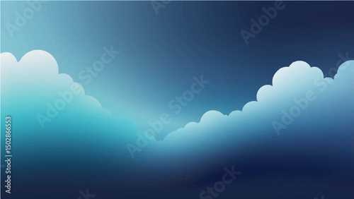 Bright blue sky with white clouds on a clear sunny day