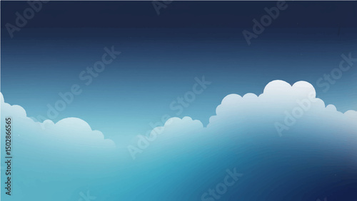 Bright blue sky with white clouds on a clear sunny day