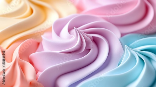 Pastel Swirls: A Dreamy Close-Up of Whipped Cream Textures