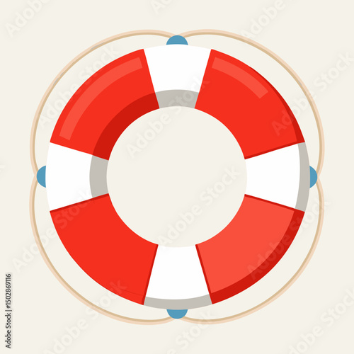 lifebuoy on white background