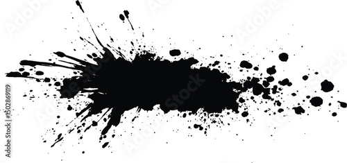Wallpaper Mural Abstract black in splash, paint, brush strokes, stain grunge isolated on white background. Black stroke messy on a transparent background. Isolated black grunge brush strokes, 	
 Torontodigital.ca