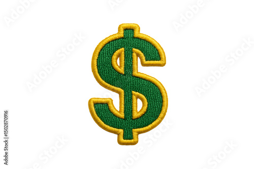 Embroidered Dollar Sign Patch Money Symbol Finance Icon Isolated