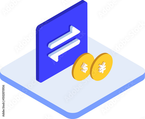 currency exchange illustration on a white background   