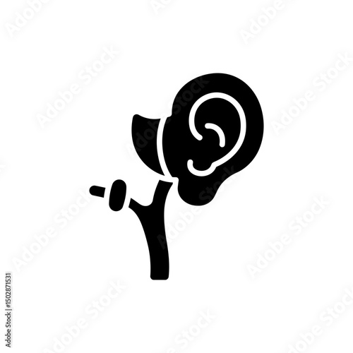 Auditory Nerve Extending from Cochlea Medical Image