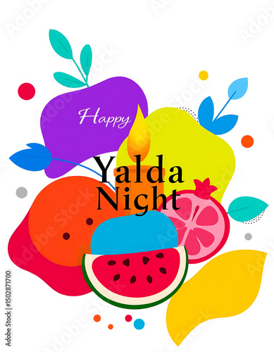 Modern yalda night abstract with fruits