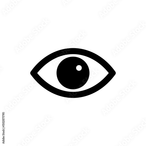 Eye front view with iris detailed anatomy icon