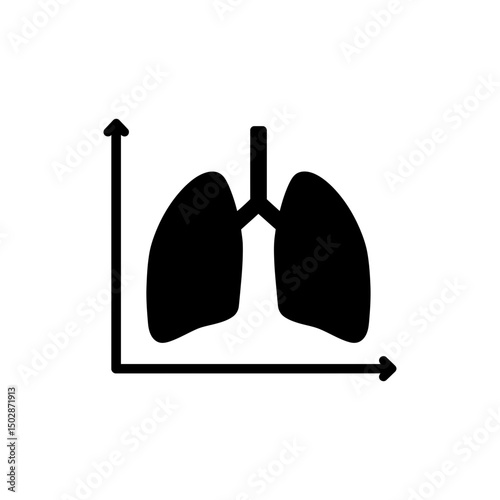 Lung capacity chart icon respiratory health medical image
