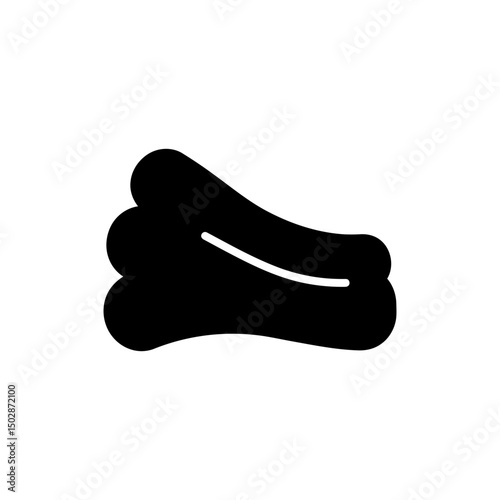 Single Curved Rib Shape Human Thoracic Bone Anatomy Illustration