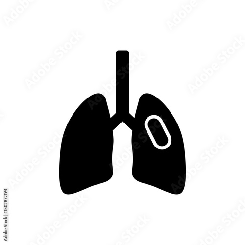 Smoking lung with dark patch disease icon