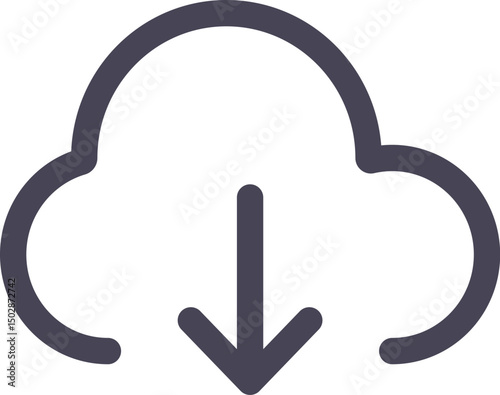download cloud illustration on a white background   