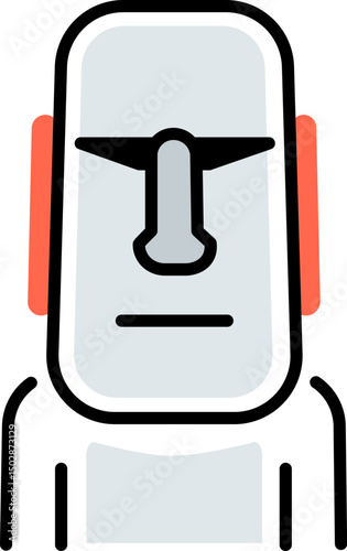 easter island illustration on a white background   