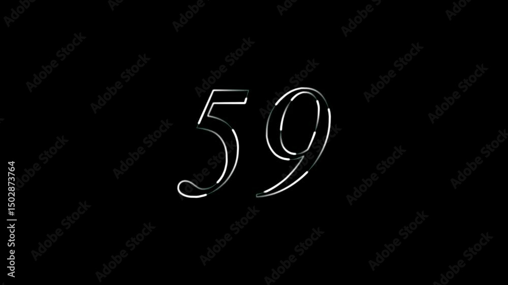 Text 59 countdown animation icon. Text 59 countdown animation icon.