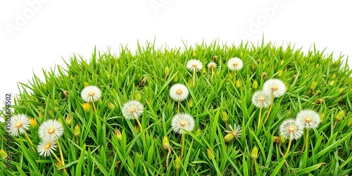 Unkempt Lawn Overrun by Dandelions in Spring photo