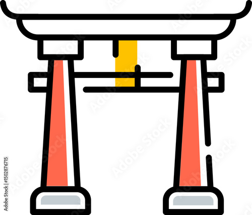 japanese shrine illustration on a white background   
