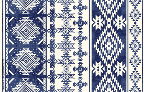 Native pattern american tribal indian ornament pattern geometric ethnic textile texture tribal aztec pattern navajo mexican fabric seamless Vector decoration fashion