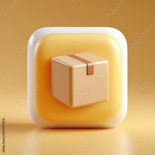 3D Rendering 3D icon of a package against a soft gradient background. Sosial media style icon