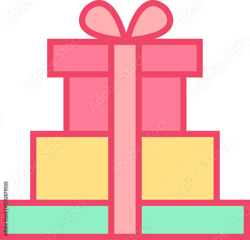 multi gift box illustration on a white background        