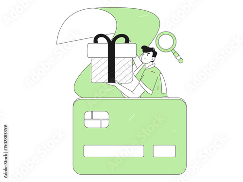 Online shopping payment security character flat vector concept operation hand drawn illustration
