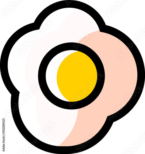 poached eggs illustration on a white background        