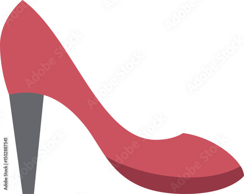 red high heel illustration on a white background        1195