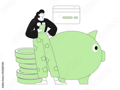 Online shopping payment security character flat vector concept operation hand drawn illustration
