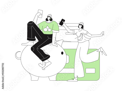 Online shopping payment security character flat vector concept operation hand drawn illustration
