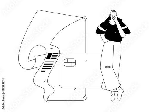 Online shopping payment security character flat vector concept operation hand drawn illustration

