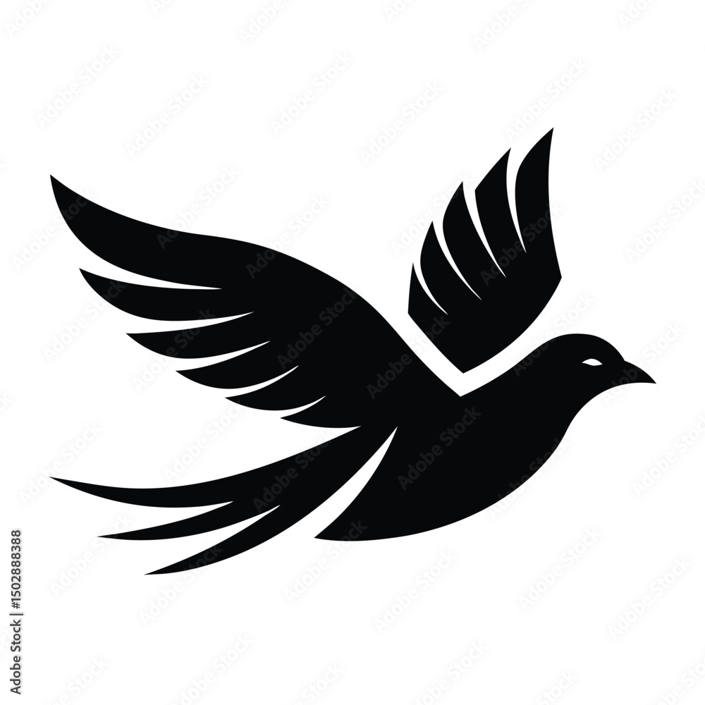 Fototapeta premium Bird in flight silhouette logo 