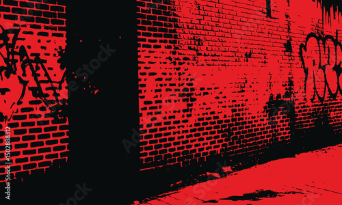 Red and Black Graffiti Alleyway