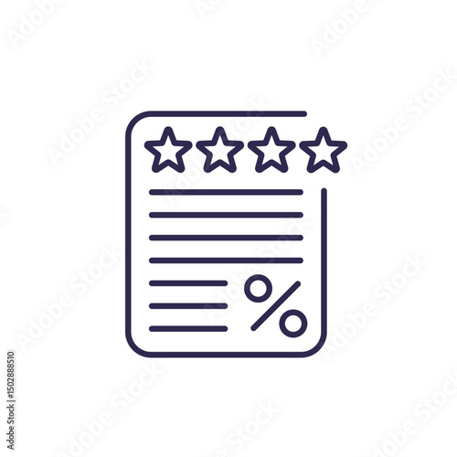 credit rating line icon, evaluation of the risk of a debtor