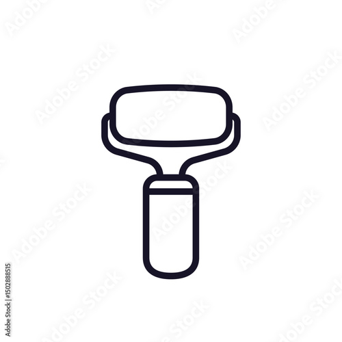 facial roller icon, line pictogram on white