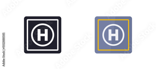 Free Download helipad icon, solid and flat design - GFXLoad