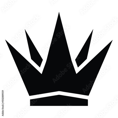 Crown silhouette logo with sharp edges  