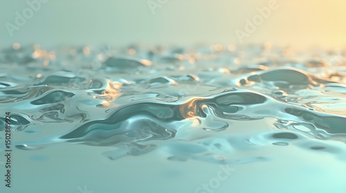 The image features an abstract, swirling pattern of green and silver colors, creating a fluid and organic visual effect.