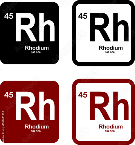 Rhodium icon set. vector template illustration for web design