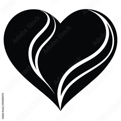 Heart silhouette logo with smooth curves  
