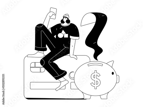 Online shopping payment security character flat vector concept operation hand drawn illustration
