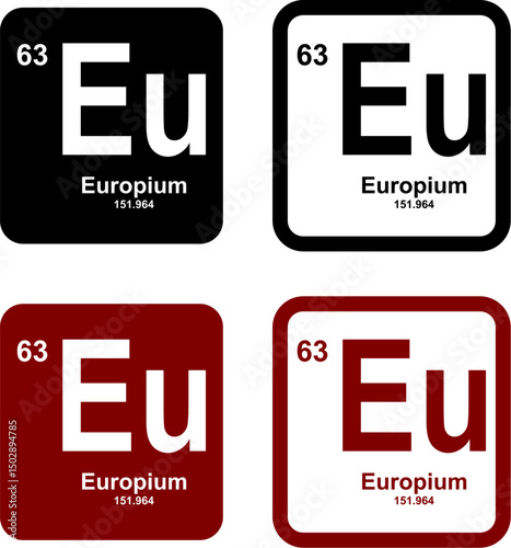Europium icon set. vector template illustration for web design