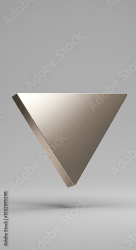 Abstract Metallic Triangle Shape Modern Geometric Design Bronze 3D Render