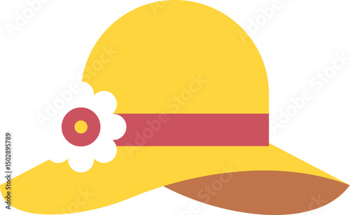 sun hat illustration on a white background        1341