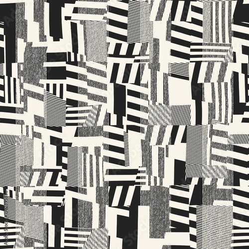 Monochrome Grain Mottled Broken Graphic Pattern