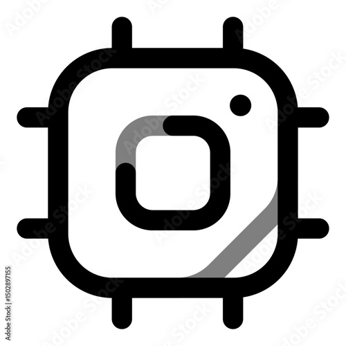 technology pc computer microchip processor chipset illustration on a white background        1371
