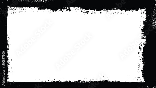 Black and white grunge frame background. Very detailed, grunge border, high resolution