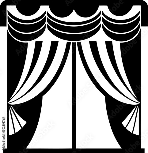 vector illustration of a curtain background