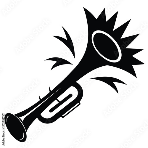 Trumpet silhouette with dramatic flair  
